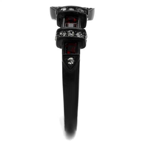 TK1334J - IP Black(Ion Plating) Stainless Steel Ring with Top Grade Crystal in Multi Color