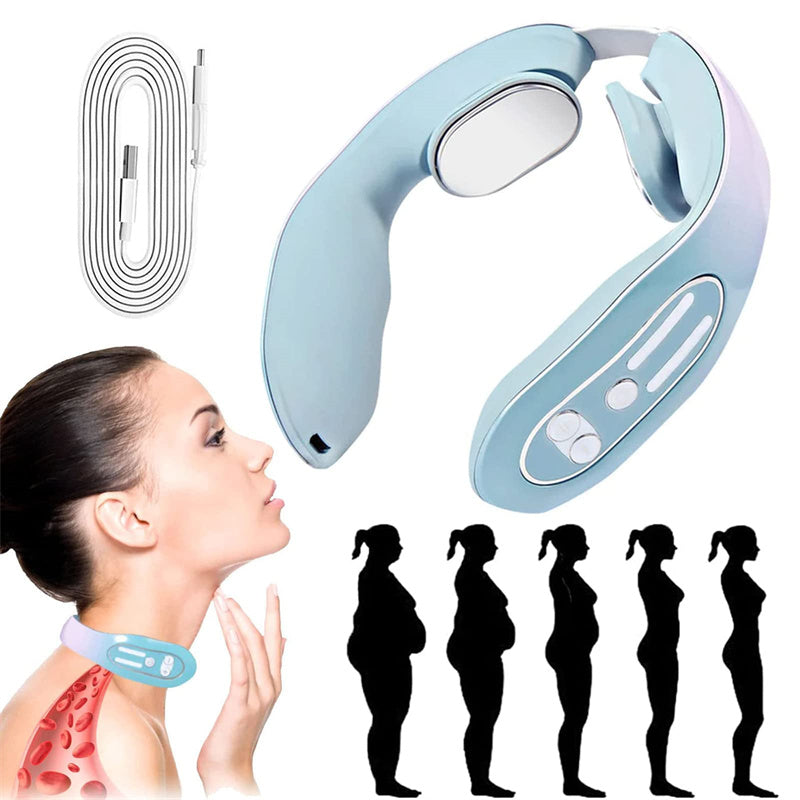 EMS Neck Acupoints Massager Device Intelligent Neck Massager With Heat Blue Hot Design