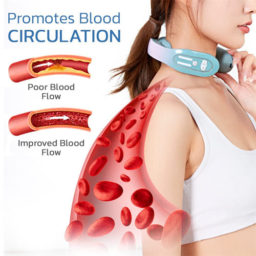 EMS Neck Acupoints Massager Device Intelligent Neck Massager With Heat Blue Hot Design
